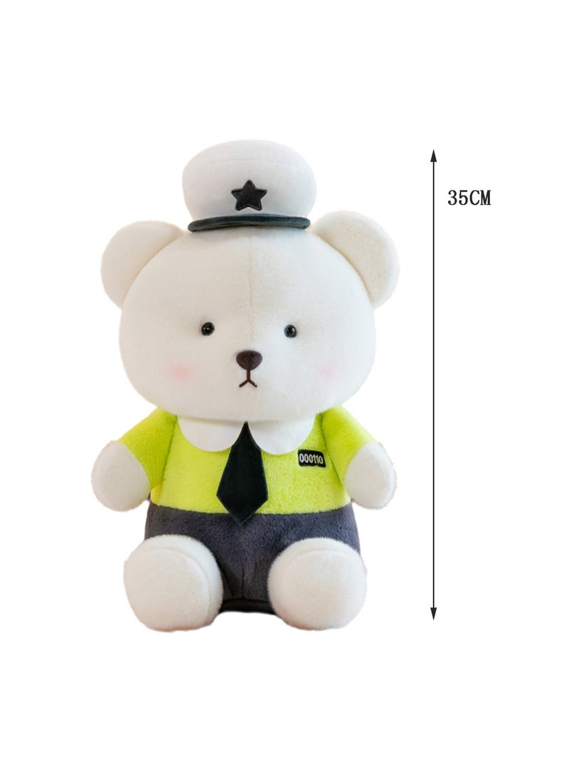 لعبة دب كرتونية لطيفة مقاس 35 سم دمية محشوة ناعمة للبنات والأولاد من جميع الأعمار (أخضر) - Image 2